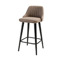 Modern Upholstered Bar Stool with Metal Legs and Backrest